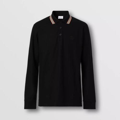  BURBERRY 22年秋冬 男士 長袖標志性條紋衣領棉質 Polo 衫 80602671
