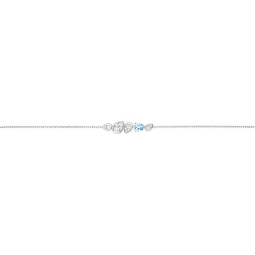 Chaumet/尚美  JOSéPHINERONDE D'AIGRETTES系列 女士18k金白金梨形海藍寶石明亮切割鉆石手鏈084383