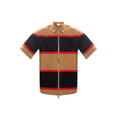  BURBERRY/博柏利 男士棕色棉質短袖襯衫 80367711 PLFSX