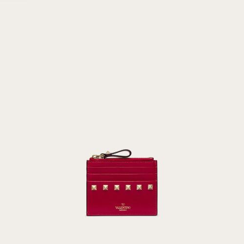 VALENTINO華倫天奴 22年秋冬 女士 卡包 PORTE-CARTES ROCKSTUD ZIPPé EN VEAU XW0P0T35BOLMF