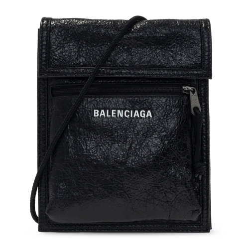 Balenciaga/巴黎世家 男士黑色小牛皮字母徽標印花單肩包斜挎包男包 532298-1WGA5-1000