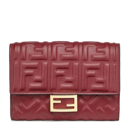 Fendi 芬迪 女士 包袋   雙FF雕紋logo紅色 女士錢包