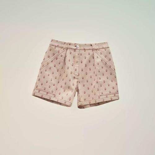  HERMES愛馬仕 22年秋冬 女士 短褲 Short denim imprime ??Cliquetis?? H2E0450DS1J34