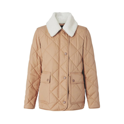 BURBERRY/博柏利 女士淺褐色棉質菱形絎縫外套夾克 8048823