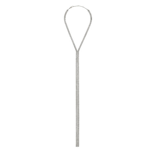 CELINE/賽琳 22新款 tie boy系列 男士銀黑色做舊水鉆項鏈460DI6BRS.38CB