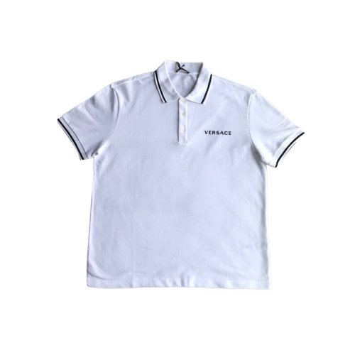 Versace 范思哲 白色polo短袖T恤 字母logo標(biāo)
