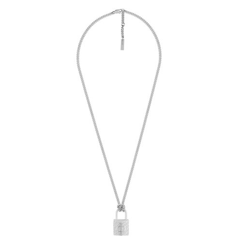 DIOR/迪奧 20 男士DIOR OBLIQUE圖案掛鎖黃銅項鏈 N1096HOMMT_D000
