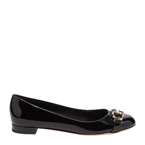 Salvatore Ferragamo/菲拉格慕  女士黑色皮革低跟鞋皮鞋女鞋 01-P014-704747（99新未使用）