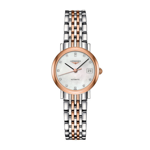LONGINES/浪琴 博雅系列 精鋼表殼/200微米 18K包金玫瑰金 鉆石時標 自動機械 女士腕表 L4.309.5.87.7