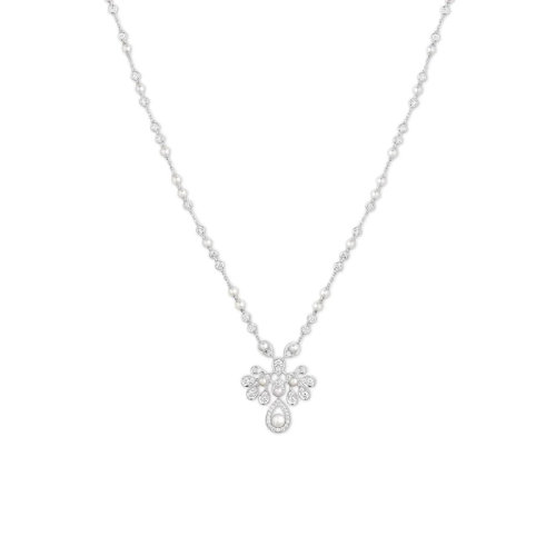 Chaumet/尚美  JOSéPHINEIMPERIAL AIGRETTE系列 女士18k金白金鉆石Akoya珍珠項鏈083253