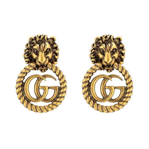  GUCCI古馳 22年秋冬 女士 雙G獅頭耳環 605857 I4600 0933