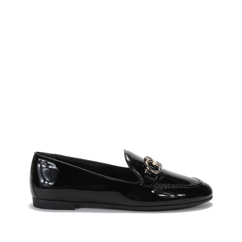 Salvatore Ferragamo/菲拉格慕  女士TRIFOGLIO系列皮革GANCINI莫卡辛鞋單鞋平底鞋 0727758