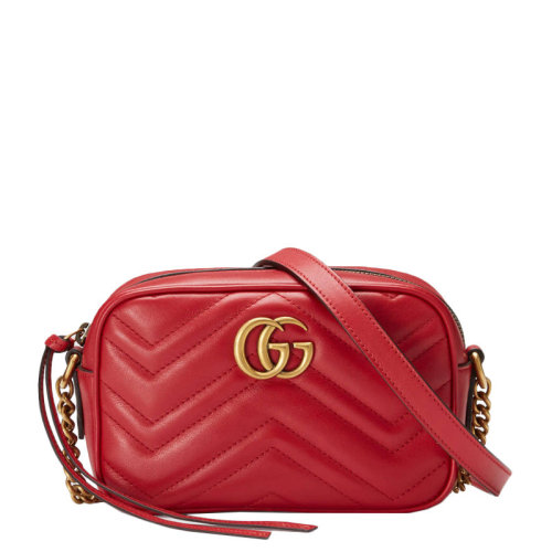 GUCCI/古馳  女士 女包水紋波金屬雙G時(shí)尚百搭鏈條斜挎包單肩包手提包 448065-DTD1T-6433