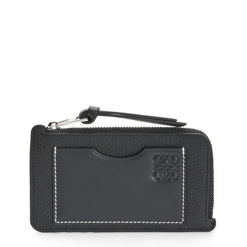 LOEWE/羅意威 21新款 女士黑色粒面小牛皮徽標拉鏈卡包零錢包0010526200