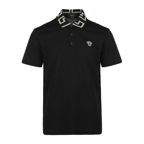 VERSACE/范思哲22春夏美杜莎刺繡微標男士T恤男士短POLO衫A874021A01552
