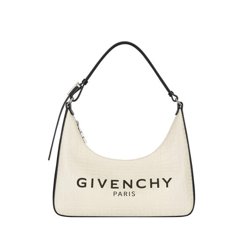 Givenchy/紀(jì)梵希 22新款 Moon Cut Out系列 女士小號(hào)白色壓花帆布配小牛皮字母圖案調(diào)節(jié)皮革手柄金色飾面金屬單肩手提包BB50PYB1H1-105