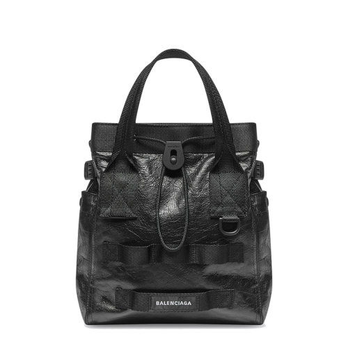 Balenciaga/巴黎世家 22新款ARMY系列 男士小號黑色細紋羊皮革托特手提包6440291VGI71000