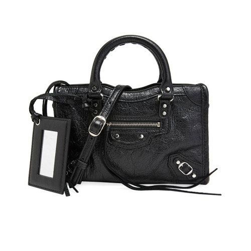 Balenciaga/巴黎世家  女包 女士 羊皮流蘇裝飾斜挎包機(jī)車包單肩包黑色 505555-D94JN-1000