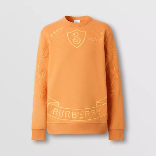  BURBERRY 22年秋冬 男士 Embroidered Oak Leaf Crest Cotton Sweatshirt 80632021