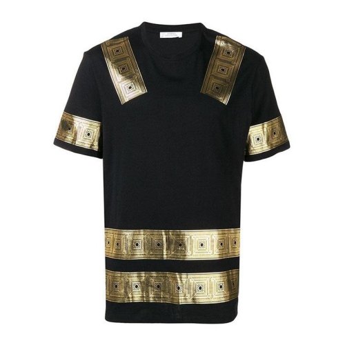  VERSACE/范思哲 男士黑色棉質短袖T恤 V800683R VJ00568 V7008 PLFSX