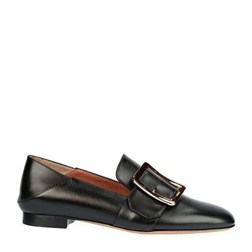 BALLY/巴利 女士小牛皮方扣平跟鞋 平底鞋 皮鞋 JANELLE