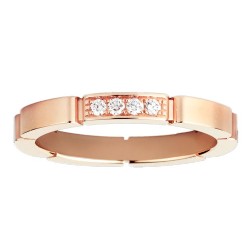 CARTIER/卡地亞 MAILLONPANTHèRE 18K金玫瑰金鑲嵌鉆石戒指B4080500