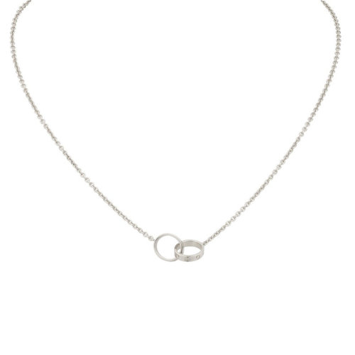 CARTIER/卡地亞 經典LOVE項鏈 18K金白金項鏈 B7212500