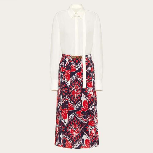  VALENTINO華倫天奴 22年秋冬 女士 連衣裙 ROBE CHEMISE EN CREPE DE CHINE a IMPRIMé ARCHIV