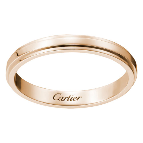 CARTIER/卡地亞 Cartier d'Amour 18K金玫瑰金簡(jiǎn)約經(jīng)典無(wú)鉆結(jié)婚求婚訂婚對(duì)戒戒指  B4093700
