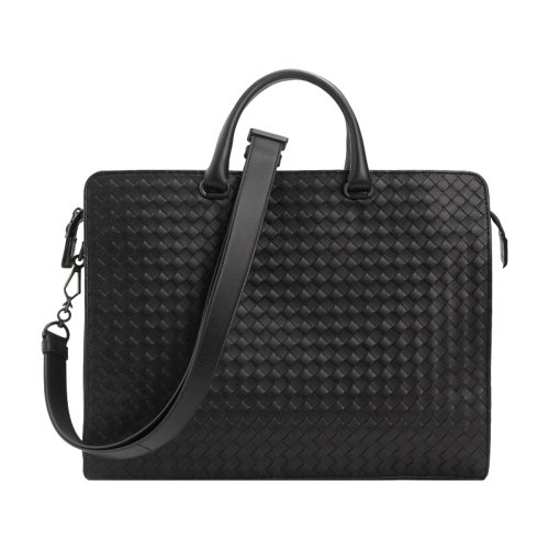 Bottega Veneta/葆蝶家 男士黑色皮質(zhì)斜挎包465418V46511000