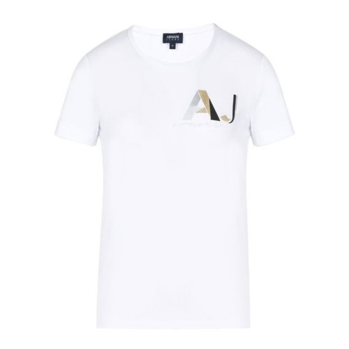  ARMANI JEANS/阿瑪尼牛仔 女士白色棉質短袖T恤 3Y5T41 5JABZ 1100 PLFSX