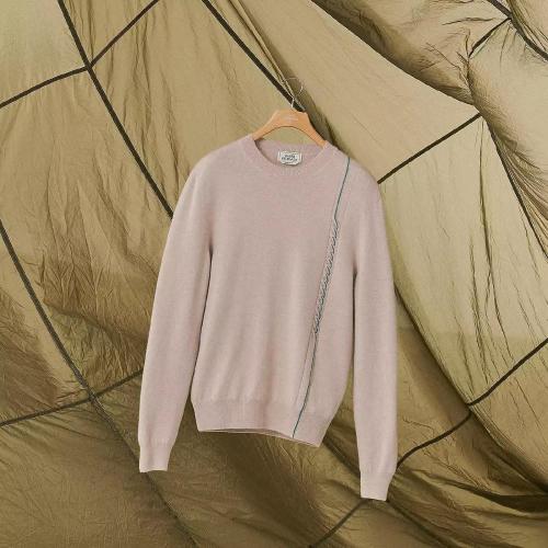  HERMES愛馬仕 22年秋冬 男士 長袖襯衫 Pull col rond cachemire signature H257000HA43LA