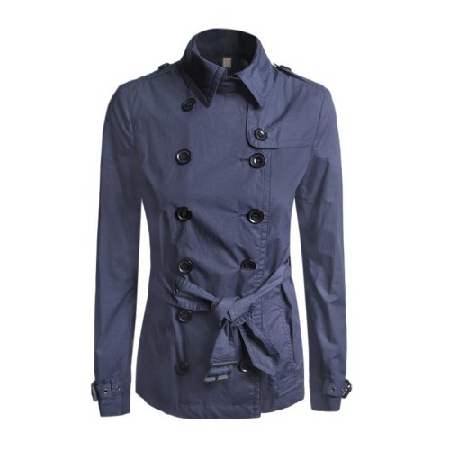 BURBERRY/博柏利 女裝 深藍色短款風衣外套