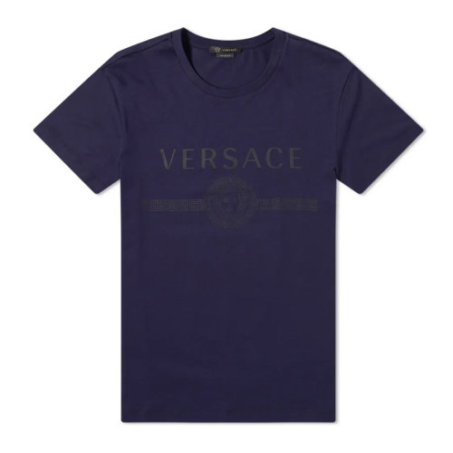 VERSACE/范思哲 男士純色棉質經(jīng)典字母徽標美杜莎頭像印花圓領上衣短袖T恤 A83159-A228806 多色可選
