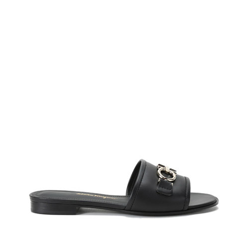 Salvatore Ferragamo/菲拉格慕  女士RHODES系列牛皮Gancini扣飾拖鞋 0730192