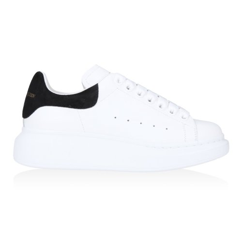Alexander McQueen/亞歷山大麥昆 【20秋冬新款】女士白色小牛皮黑尾闊型休閑鞋運動鞋低幫板鞋小白鞋厚底女鞋 553770-WHGP7