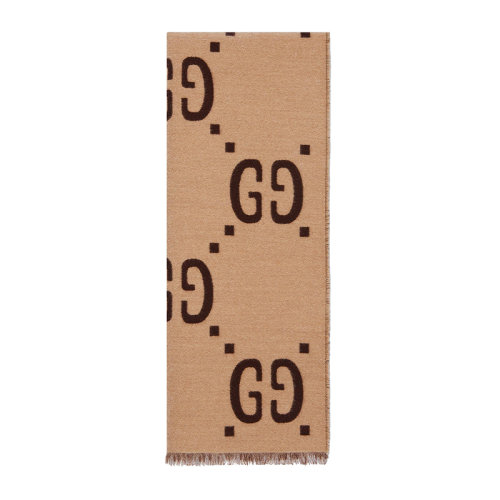 GUCCI/古馳  女士GG羊毛真絲提花圍巾/披肩圍巾 495592 4G350 4074