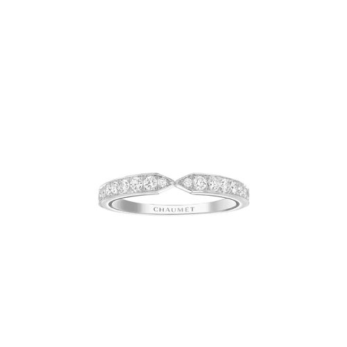 Chaumet/尚美 戒指/指環 ALLIANCE TRIOMPHE系列 女士鉑金滿鉆明亮切割鉆石結婚戒指082640