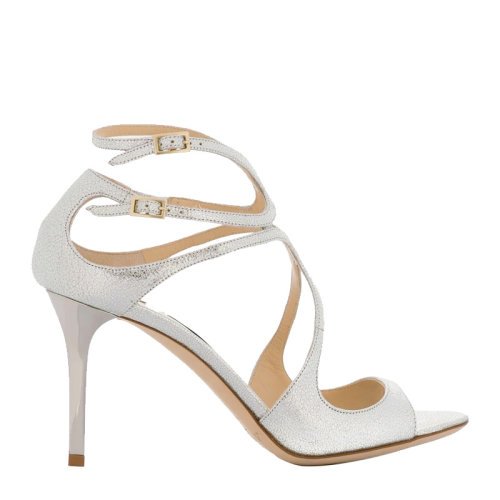 Jimmy Choo/周仰杰 女士香檳色閃光皮革綁帶細(xì)跟涼鞋高跟鞋女鞋 IVETTE-GLE-CHAM