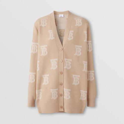  BURBERRY 22年秋冬 女士 專屬標識羊毛混紡寬松開衫 80524071