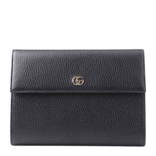 GUCCI 古馳   女士皮質金屬logo折疊手拿包錢包