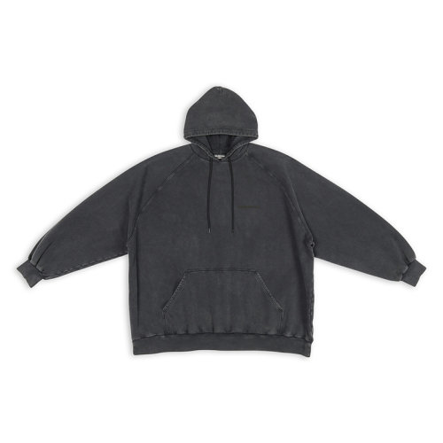 Balenciaga/巴黎世家 22年秋冬新款 女士黑色純棉飾有Strike1917藝術品圖案連帽運動衫697879TMVH21055