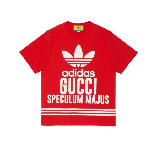  GUCCI古馳 22年秋冬 男士 adidas x Gucci聯名系列針織棉T恤 616036 XJEW1 6229