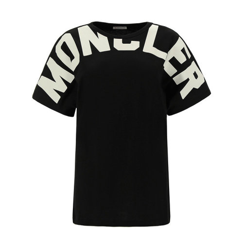 Moncler/蒙克萊 盟克睞女裝 女士黑色棉質(zhì)時(shí)尚百搭圓領(lǐng)春夏短袖T恤 8C70710V8094999