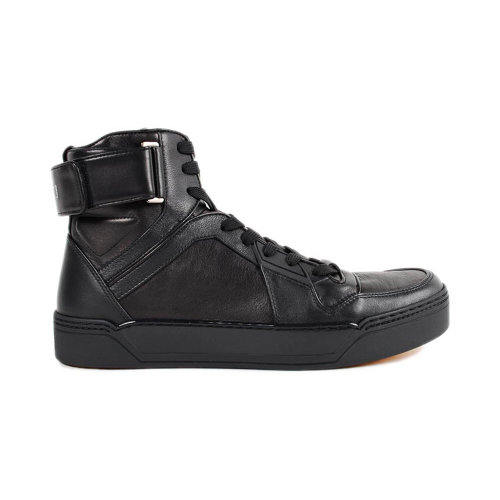 GUCCI/古馳 女士黑色牛皮高幫休閑鞋運動鞋 386738-A3840-1000