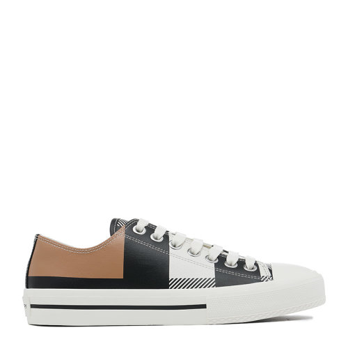 BURBERRY/博柏利21新品格紋印花皮革男士休閑運動鞋8043606