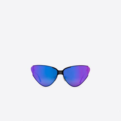  BALENCIAGA巴黎世家 22年春夏 女士 太陽眼鏡 Shield 2.0 Cat Sunglasses  in Pink 681950T000