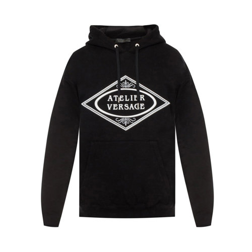 VERSACE/范思哲 男士黑色棉質印花衛衣連帽衫 A84160-A229724-A008