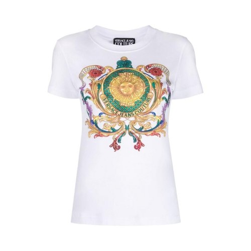 VERSACE JEANS COUTURE 女士印花棉質短袖T恤 72HAHF02 CJ00F 003 PLFSX