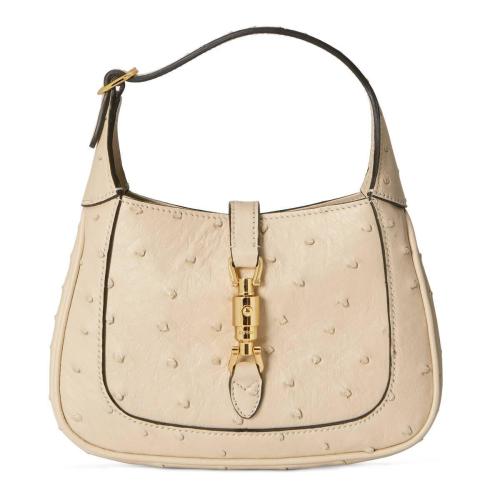  GUCCI古馳 22年秋冬 女士 Jackie 1961系列鴕鳥皮迷你手袋 637091 EY00G 9522